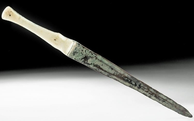 Fine Luristan Bronze Dagger w/ Bone Handle