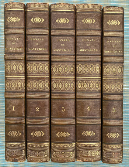 Fine bindings: 5-vol set Montaigne’s Essais, 1826