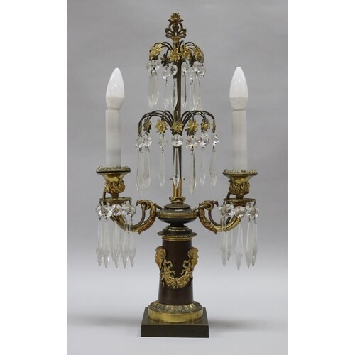 Fine large antique 19th century French Empire twin candlesti...