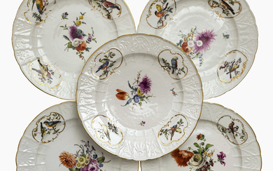 Five plates - Meissen, dot period