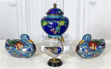 Four Chinese Cloisonne Items