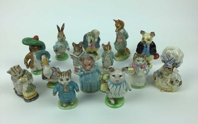 Fourteen Beswick Beatrix Potter figures