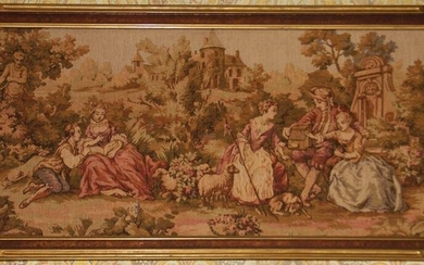 Framed Vintage Tapestry, Courting Scene