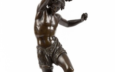 Francisque Joseph DURET (1804-1865). Danseur Napolitain. Sculpture en bronze à patine brune, signé «Duret F.»...
