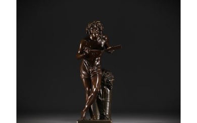 Francisque Joseph DURET (1804-1865) after - "L'Improvisateur" Sculpture in bronze with brown patina.