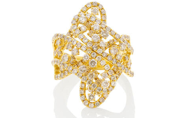 Free-form Gold and Diamond Ring