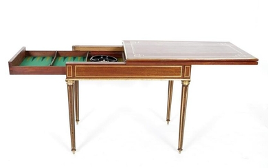 French Brass Inlaid Roulette and Game Table