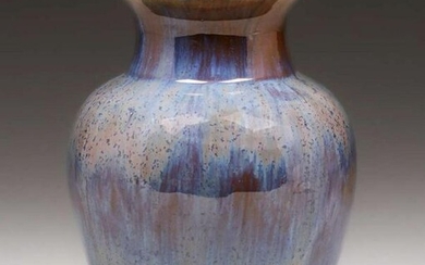 Fulper Pottery Speckled Blue Vase c1910s