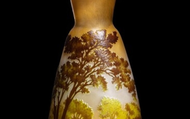 GALLE - Nancy "Paysage forestier" Vase... - Lot 48 - Millon