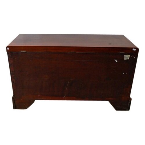 GEORGE III MAHOGANY TRUNK MID 18TH CENTURY with brass side c...