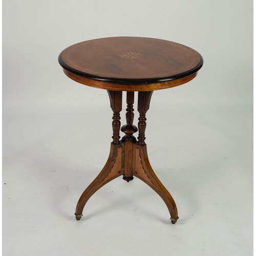 GOOD EDWARDIAN INLAID ROSEWOOD OCCASIONAL TABLE, the moulded...
