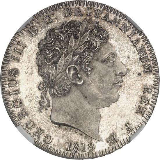 GRANDE-BRETAGNE - UNITED KINGDOM Georges III (1760-1820). Couronne (crown) 1818...