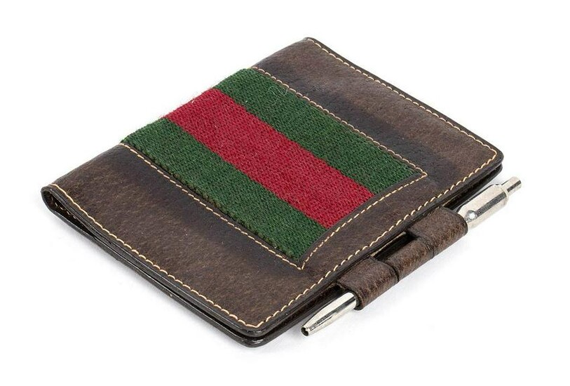 GUCCI LEATHER AND CANVAS NOTEPAD 80s