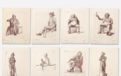 George Caleb Bingham (after) 8 Character Sketch Prints