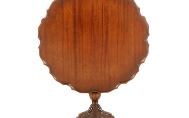 George III Style Mahogany Piecrust Edge Tilt-Top Table, Mid-20th Century