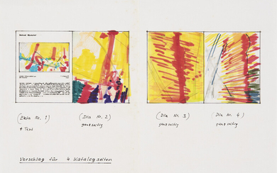 Gerhard Richter (Dresden/Dresda 1932) Bozzetto per un catalogo di 4 pagine,...