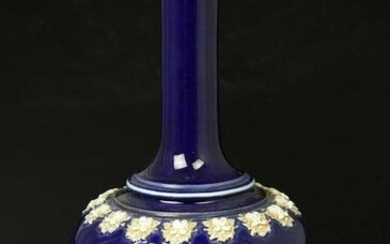 German Meissen cobalt-blue porcelain vase, marked.