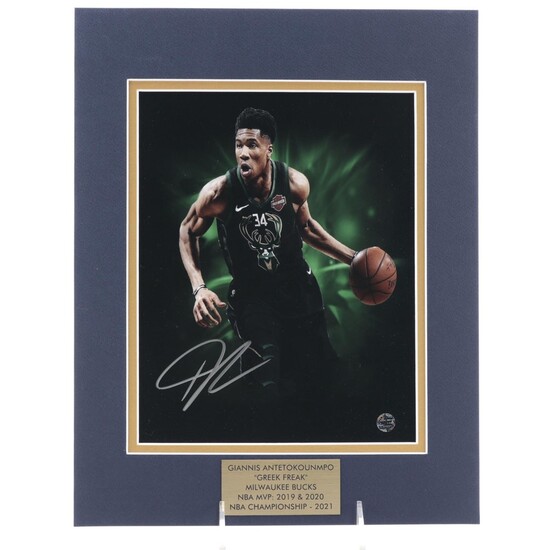 Giannis Antetokounmpo Signed "Greek Freak" Milwaukee Bucks NBA Photo Print