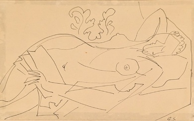 Gino SEVERINI (1883-1966) Femme nue allongée Encre... - Lot 348 - Euvrard & Fabre