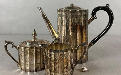 Godinger Silver-Plate Teapot with Creamer and Sugar