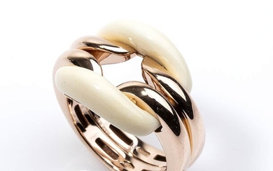 Gold and agate ring - by DAMIANI 18k rose gold...