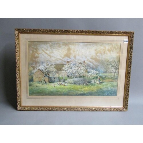 HENRY STANNARD - APPLE BLOSSOM, SIGNED WATERCOLOUR, F/G, 38C...