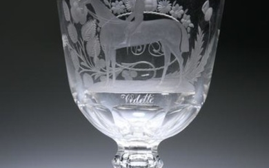 HORSE RACING INTEREST: A MID-19th CENTURY ETCHED GLASS