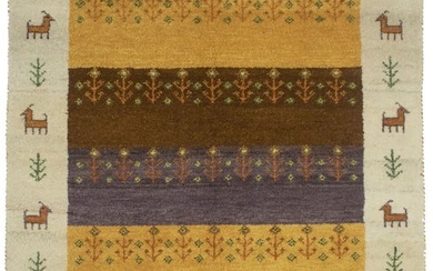 Hand-Knotted Plush Indo-Gabbeh 4X6 Modern Tribal Design Oriental Rug Wool Carpet