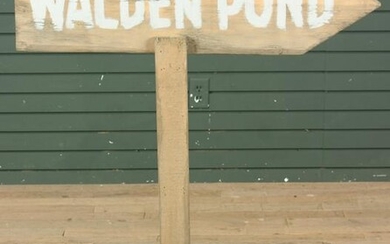 Hand Painted Directional Sign- Walden Pond
