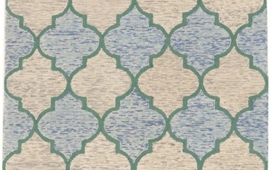 Hand-Tufted Multicolored Trellis Design 5X8 Contemporary Modern Rug Wool Carpet