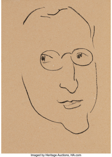 Henri Matisse (1869-1954), Head of a Man with Spectacles from Repli by André Rouveyre (1947)