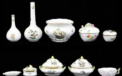Herend Porcelain Cabinet Items, 10 Pieces