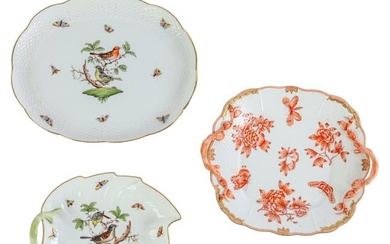 Herend Rothschild Bird Chinese Bouquet Dishes LOT