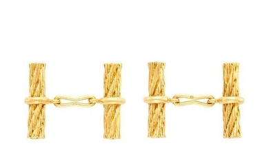 Hermès Paris Pair of Gold Cufflinks
