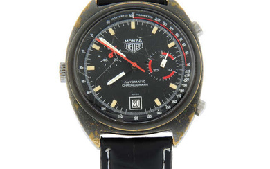 Heuer - a Monza chronograph watch, 38.5mm.