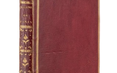IMBERT. Le Jugement de Pâris. Amsterdam , s. n., 1772. 1 vol. in-8, maroquin rouge, dos lisse orné et doré, trois filets dorés