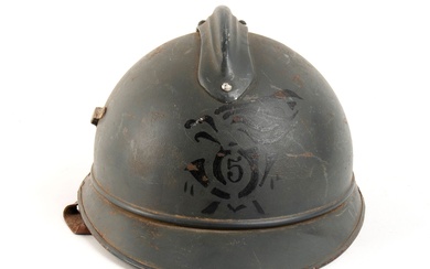 ITALY, Kingdom Great War Bersaglieri officer helmet m.15 French-made helmet in blue orizon color with...