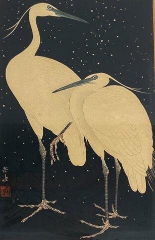 Ide Gakusui Two Herons in the Snow Print