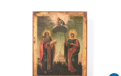 Ikoon - Heilige Michael, Bisschop van Sinadsk en Heilige Anisia