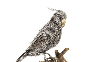Impressively Realistic Standing Bird, An Italian Mario Buccellati Silver Figurine, Signed