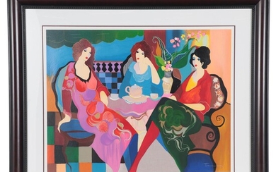 Itzchak Tarkay Serigraph "Three Ladies at Tea II," 2004