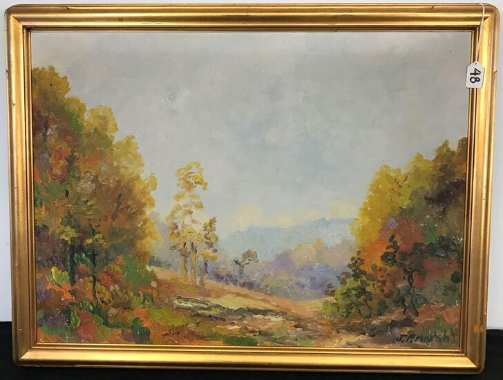 J. P. Marsh Oil on Canvas titled Deep Autumn Brown Co.