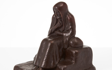 JOHANNES COLLIN. “From earth you have come, to earth you shall be again”, sculpture, bronze, signed, dated 1912.