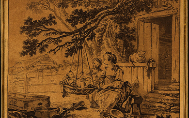 Jean-Baptiste Leprince (French, 1734-1781) Two Etchings: La Nourrice and Le Berceau 5 3/16 x 7 1/16 in. (trimmed to image)