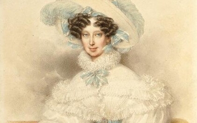 Johann Ender Watercolor Portrait of Woman