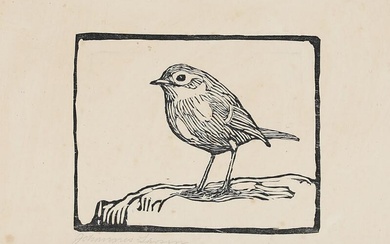 Johannes Larsen (b. Kerteminde 1867, d. s.p. 1961) “Rødhals”. A European robin....