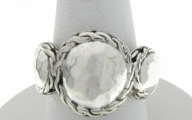 John Hardy Hammered Silver Chain Ring