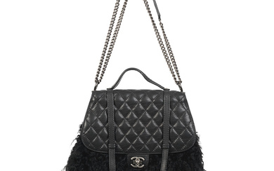 Karl Lagerfeld for Chanel: a Black Quilted Calfskin and Mongolian...