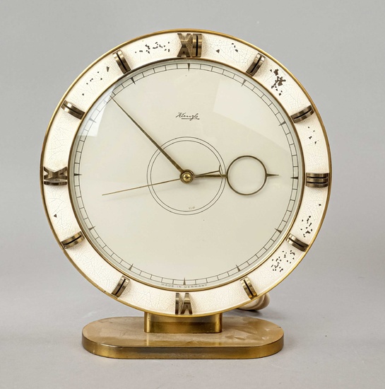 Kienzle electric table clock, brass