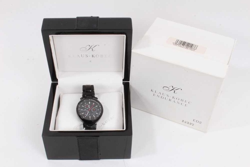 Klaus-Kobec Endurance Tachymeter black stainless steel wristwatch